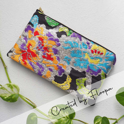 帯リメイク✴︎ポーチ5個✴︎714 908帯リメイクポーチオフホワイトにカラフル熨斗紋菊刺繍 - メルカリ