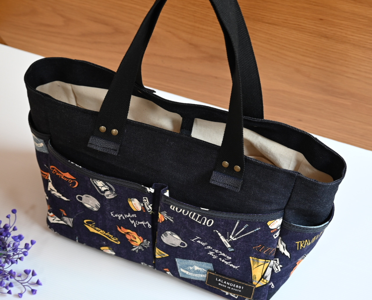 【送料無料】ぽっけトート　Mサイズ　2種の帆布とデニム