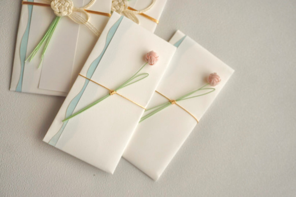 チューリップの大きめポチ袋【薄桜色】 4枚目の画像