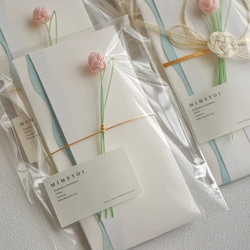チューリップの大きめポチ袋【薄桜色】 2枚目の画像