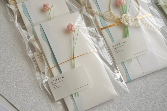 チューリップの大きめポチ袋【薄桜色】 2枚目の画像