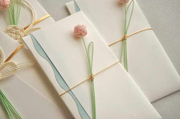 チューリップの大きめポチ袋【薄桜色】 1枚目の画像