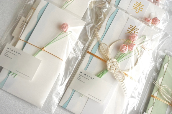 チューリップの大きめポチ袋【薄桜色】 5枚目の画像