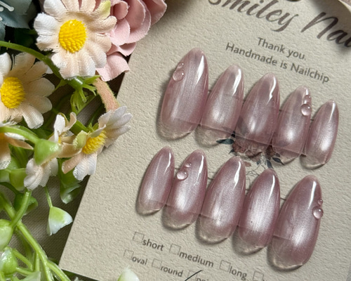 オーダーネイルチップ　ニュアンス夏ネイルワンホン推しネイルシェルネイルno.72 ニュアンスオーロラシェルネイル ネイルチップ（つけ爪） 最短翌日発送