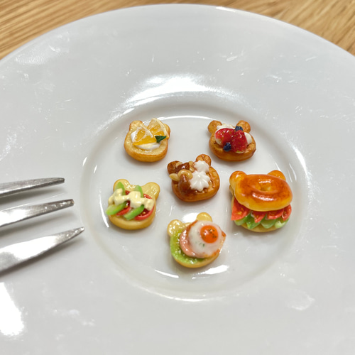 ミニチュアフード□くまパンセット（イエロー）□（シルバニア