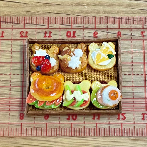 【ミニチュアフード】シルバニア◇オーダー ミニチュアフード□くまパンセット（イエロー）□（シルバニア