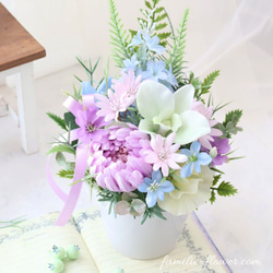お供えアレンジ｜造花アレンジメント｜仏花｜造花ギフト｜枯れないお供え花｜フラワーギフト｜お盆お供え 7枚目の画像