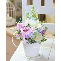お供えアレンジ｜造花アレンジメント｜仏花｜造花ギフト｜枯れないお供え花｜フラワーギフト｜お盆お供え 3枚目の画像