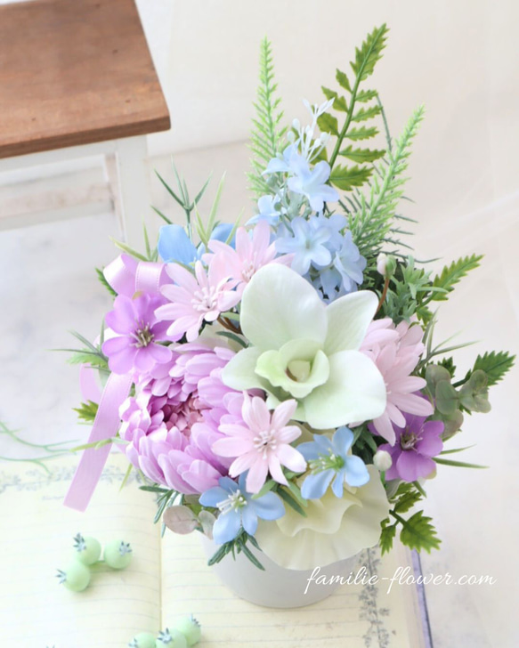 お供えアレンジ｜造花アレンジメント｜仏花｜造花ギフト｜枯れないお供え花｜フラワーギフト｜お盆お供え 13枚目の画像