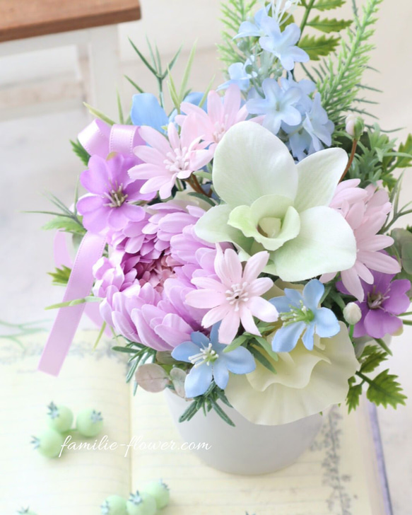 お供えアレンジ｜造花アレンジメント｜仏花｜造花ギフト｜枯れないお供え花｜フラワーギフト｜お盆お供え 12枚目の画像