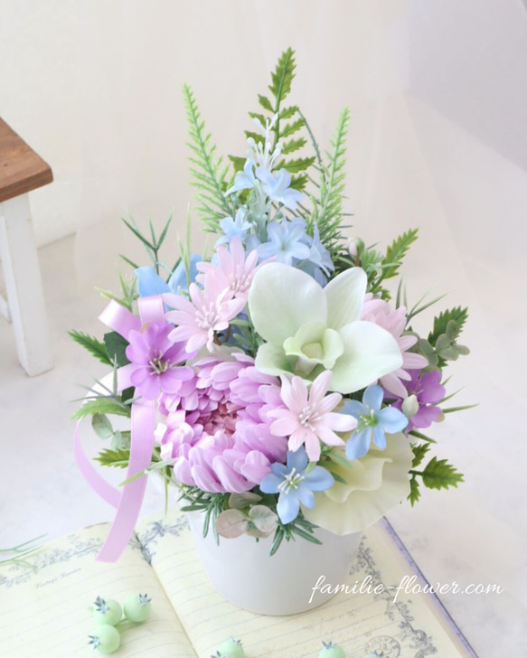 お供えアレンジ｜造花アレンジメント｜仏花｜造花ギフト｜枯れないお供え花｜フラワーギフト｜お盆お供え 15枚目の画像