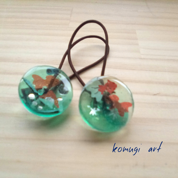 金魚のレジンヘアゴム 2個セット ヘアゴム komugi 通販 19566861