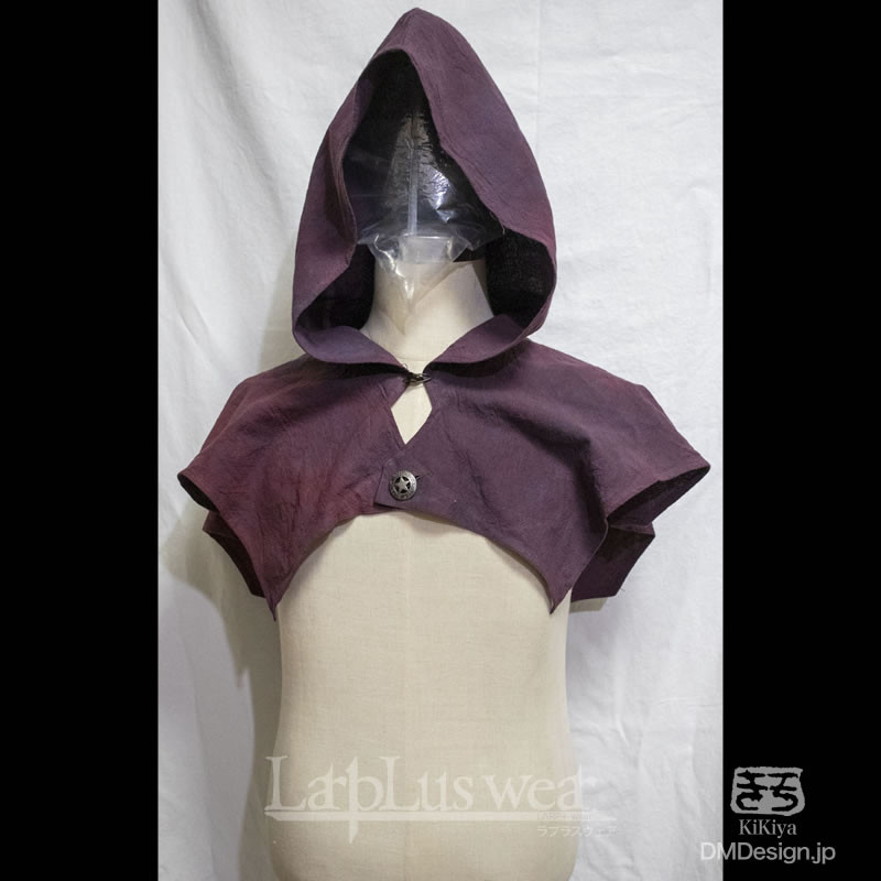 手染め一点モノ「あのフード」(赤黒)（8-238）／LarpLuswear