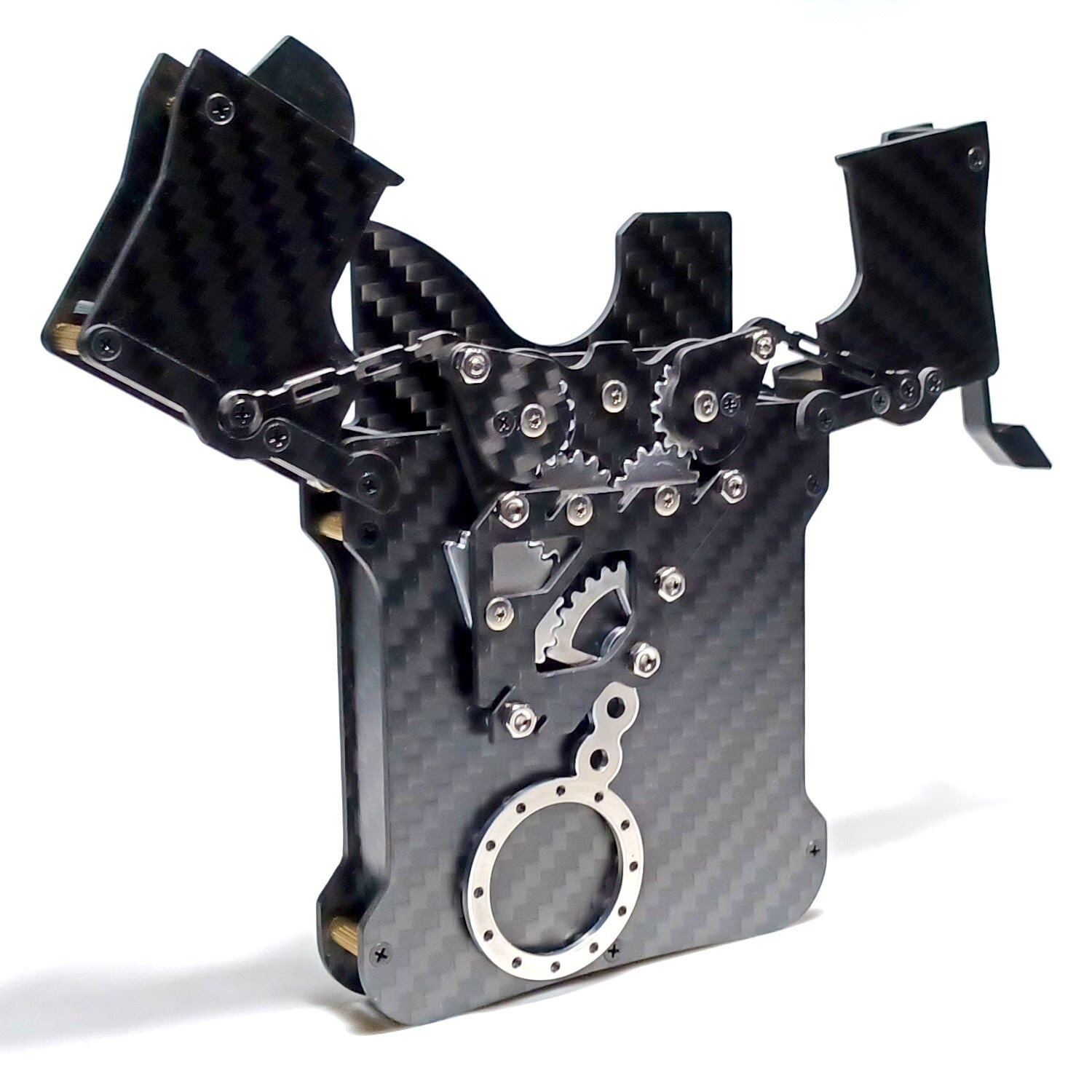 カシャっと開く！【メカニカルカードケース・名刺入れ・お財布】フルカーボン＆大容量ver / プレゼントにもおしゃれ