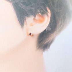 【ｍ様 差額分】5ｍｍ 宝石質✨アメジスト✨ ファセットカットピアス【金属アレルギー対応】AP-＃213 6枚目の画像