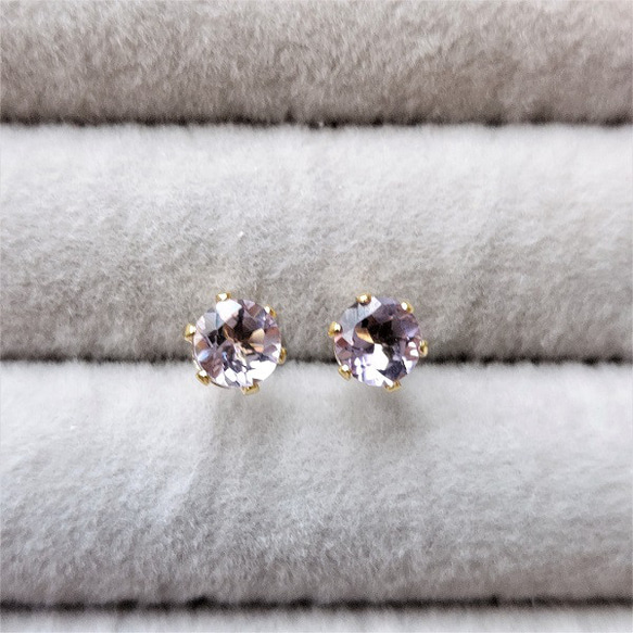 【ｍ様 差額分】5ｍｍ 宝石質✨アメジスト✨ ファセットカットピアス【金属アレルギー対応】AP-＃213 3枚目の画像