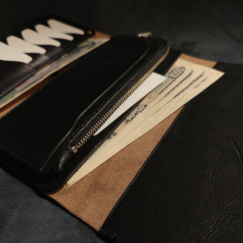 牛革　ロングウォレット　三つ折り長財布　アポロコンチョ 牛革ロングウォレット三つ折り長財布アポロコンチョ