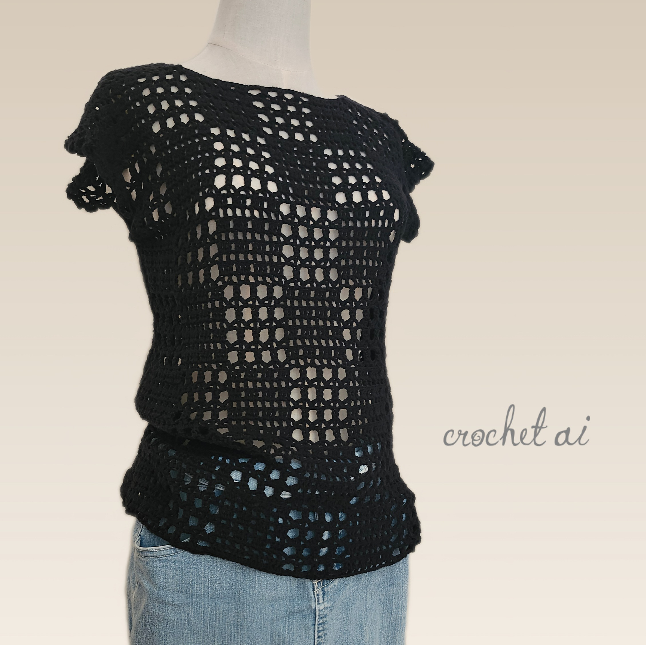 レース編み＊フリルスリーブ＊サマーニット