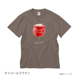「SWEET DREAMS_猫とリンゴ飴」安心のクオリティ/定番コットンTシャツ/送料無料 6枚目の画像