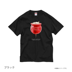 「SWEET DREAMS_猫とリンゴ飴」安心のクオリティ/定番コットンTシャツ/送料無料 3枚目の画像