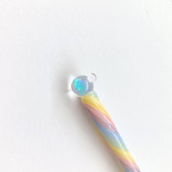 人工オパール入り「ラメインク対応」虹色の夢を描くガラスペン 3枚目の画像