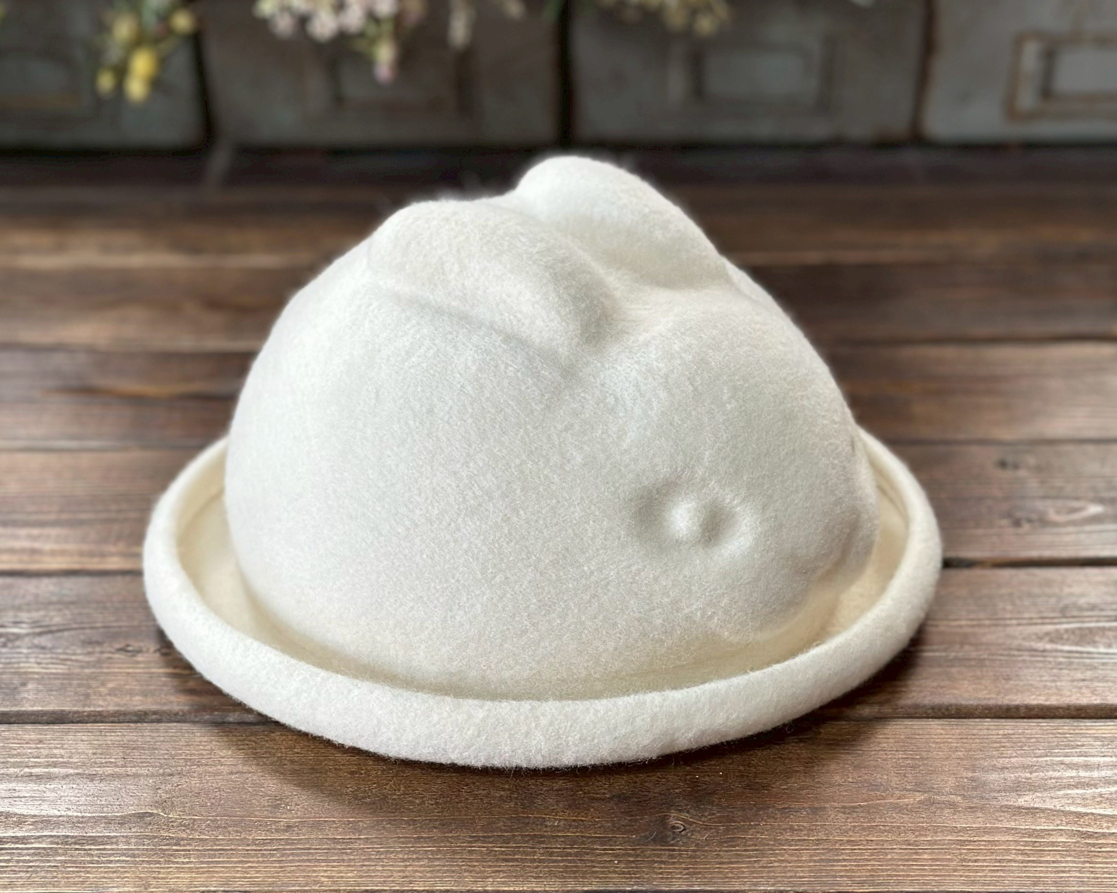 【受注生産】ひょっこりウサギハット ホワイト