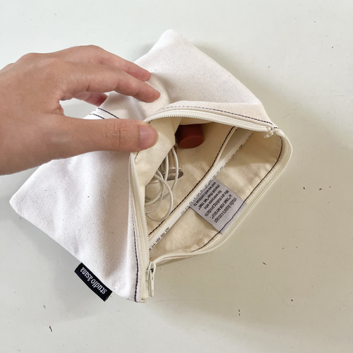 文庫本ブックポーチ (キャンバス キナリ) A6 仕切り付き ブック