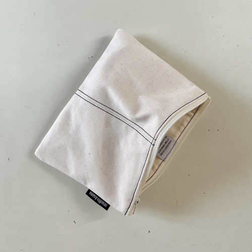 文庫本ブックポーチ (キャンバス キナリ) A6 仕切り付き ブックカバー