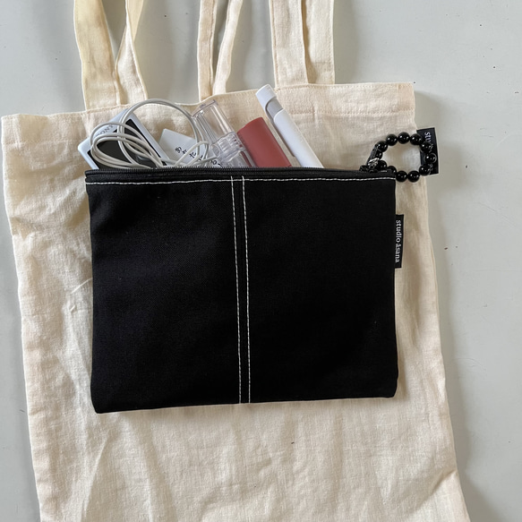 文庫本ブックポーチ (キャンバス ブラック) A6 仕切り付き ブック