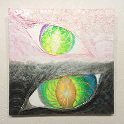 風水吉祥絵画＊永和来福図 虹色に輝く昇龍と鳳凰～赤富士金滝虹