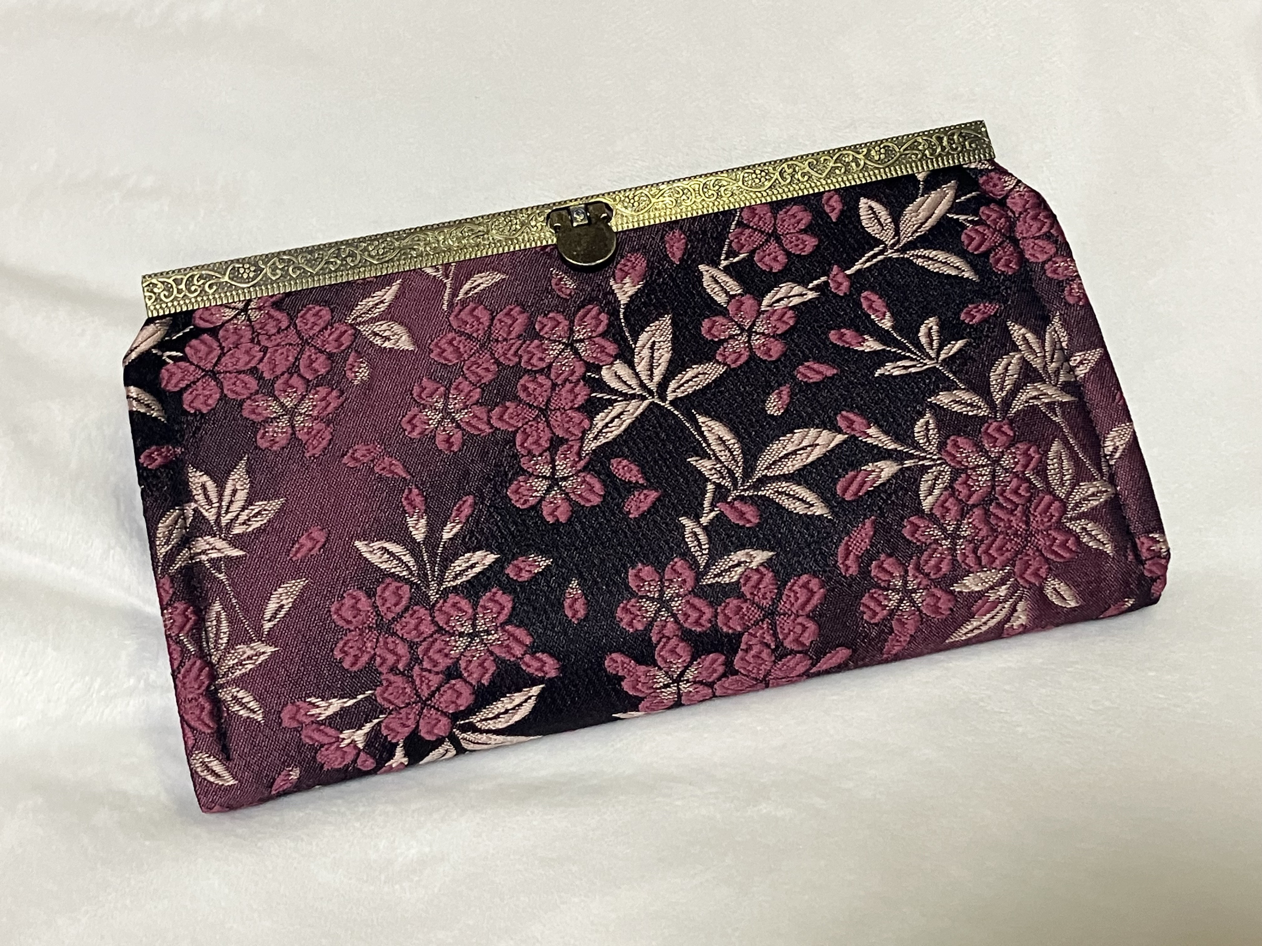 金襴長財布　夜桜