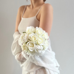 アーティフィシャルブーケ ｵｰﾀﾞｰ可】￥27500 weddingｱｰﾃｨﾌｨｼｬﾙﾌﾗﾜｰ（造花）ｸﾗｯﾁﾌﾞｰｹ☆完全
