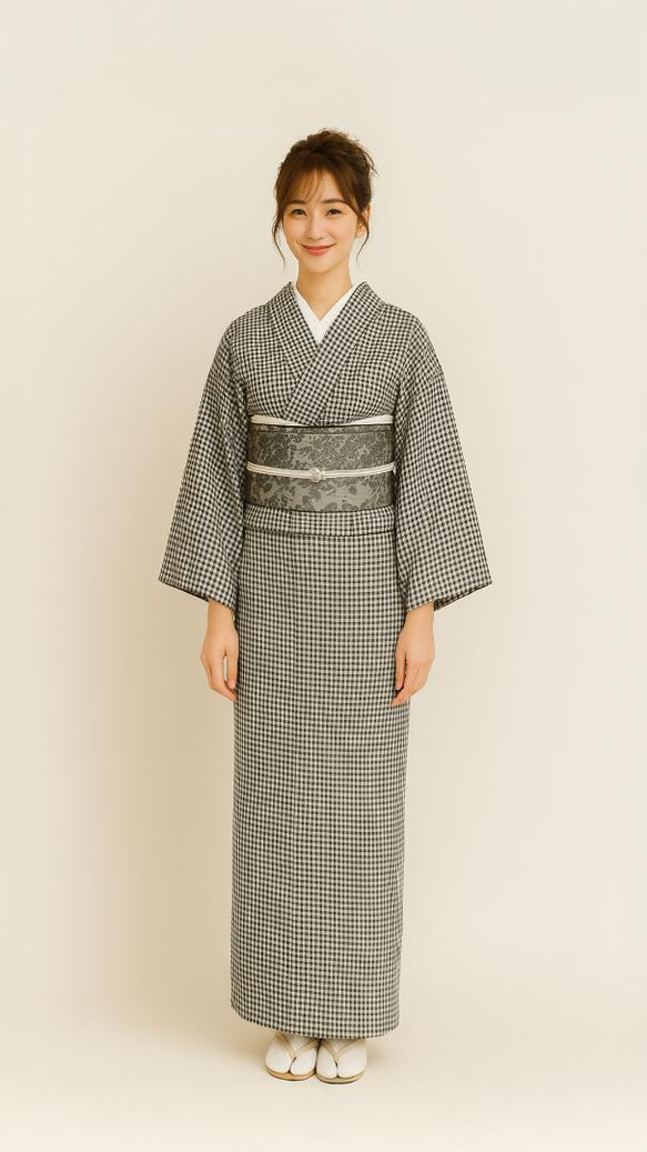 Heko 腰帶，成人 Heko 腰帶，錦緞，黑色，雙面，黑色，名古屋腰帶 第10張的照片