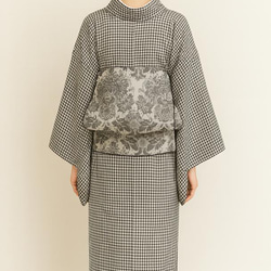 Heko 腰帶，成人 Heko 腰帶，錦緞，黑色，雙面，黑色，名古屋腰帶 第5張的照片