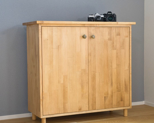 キャビネット　2枚扉　木製チェスト キャビネット 2枚扉 木製チェスト