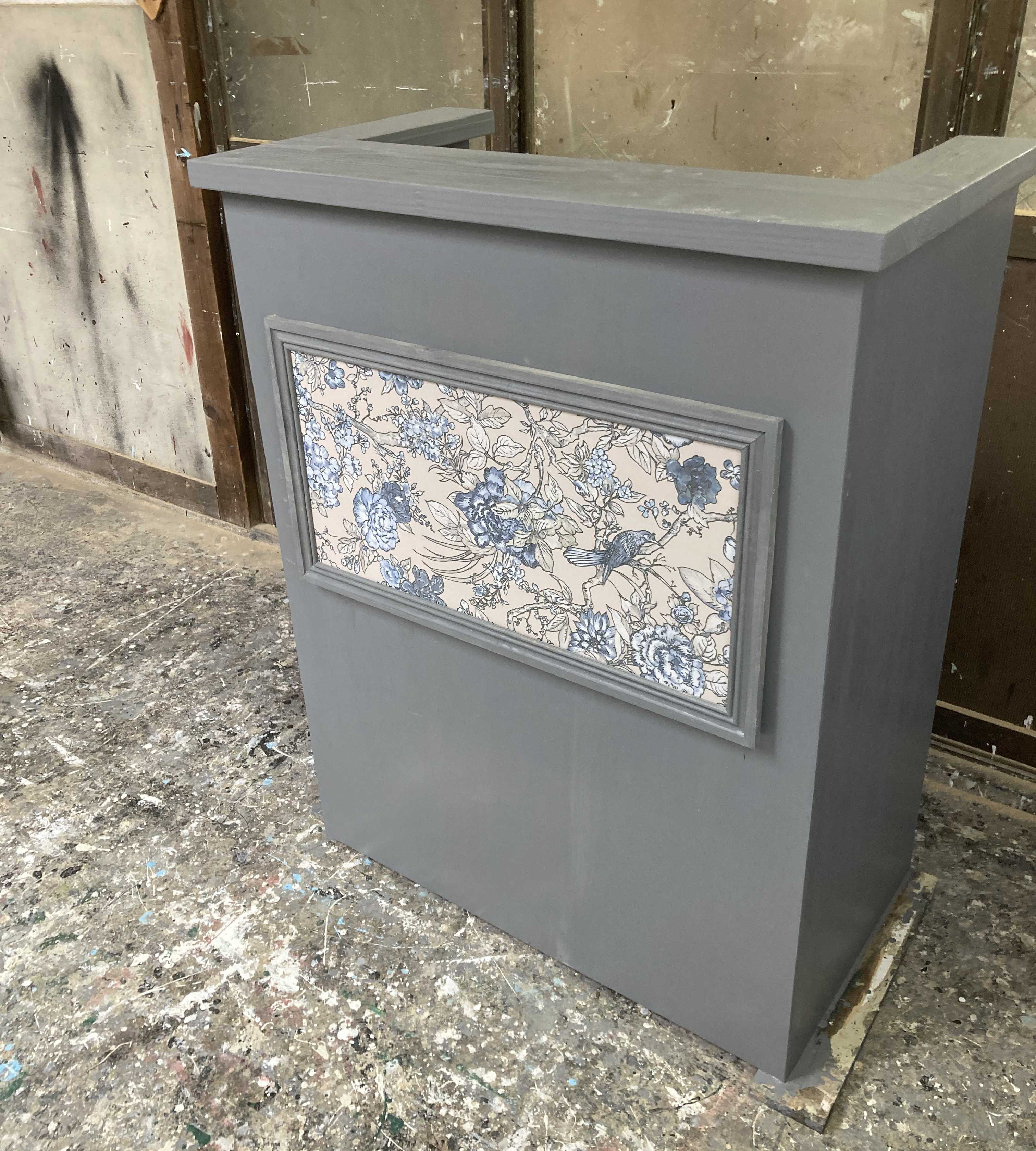 【受注製作】北欧インテリアタイル★グレー柄★受付カウンター　レジカウンター☆ネイル　美容室