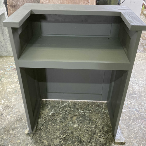 ☆【受注製作】棚付き☆グレーストーン柄☆石目☆モルタル☆カウンター