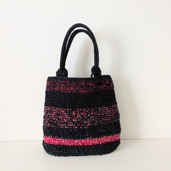 ソフトリング糸引き揃え編みトートバックパープル トートバッグ