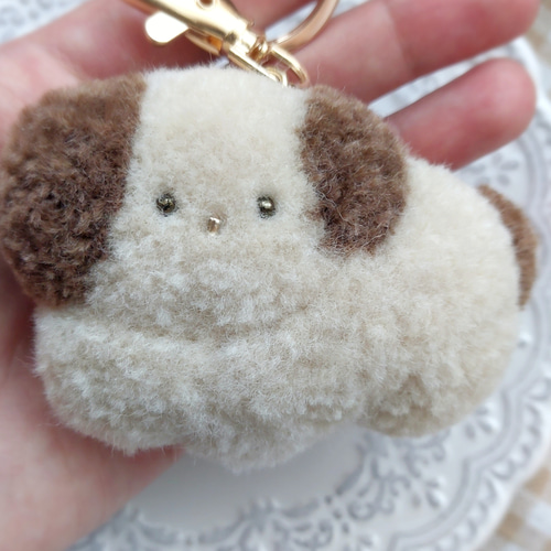 犬のぬいぐるみキーホルダー(ミルクココア)】マスコットキーホルダー