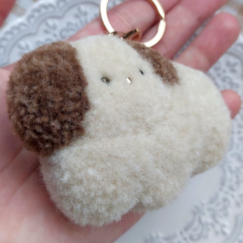犬のぬいぐるみキーホルダー(ミルクココア)】マスコットキーホルダー