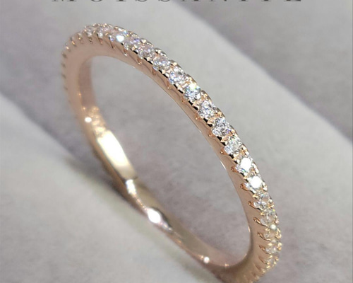 ✨豪華ハイクオリティ✨有名モデル✨ピンクゴールド✨蜂の巣モアサナイト✨ 最高品質 モアサナイト 人工ダイヤ フルエタニティ リング ピンク