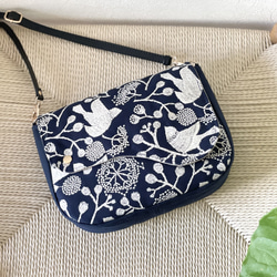 限定⚮̈点と線bird garden ピアノフラップポシェット　ショルダー 2枚目の画像