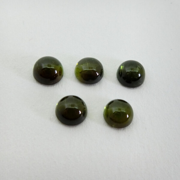 天然石　カボション　トルマリン 天然石 トルマリン 約5mmラウンドカボション5個セット 計3.13ct 正規仕