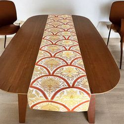 未使用帯】青海波花文/本袋帯白馬錦/152㎝（60in）/正絹/金糸/帯