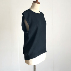 黒のコットンプル/ベスト　春夏用　綿100％ 3枚目の画像
