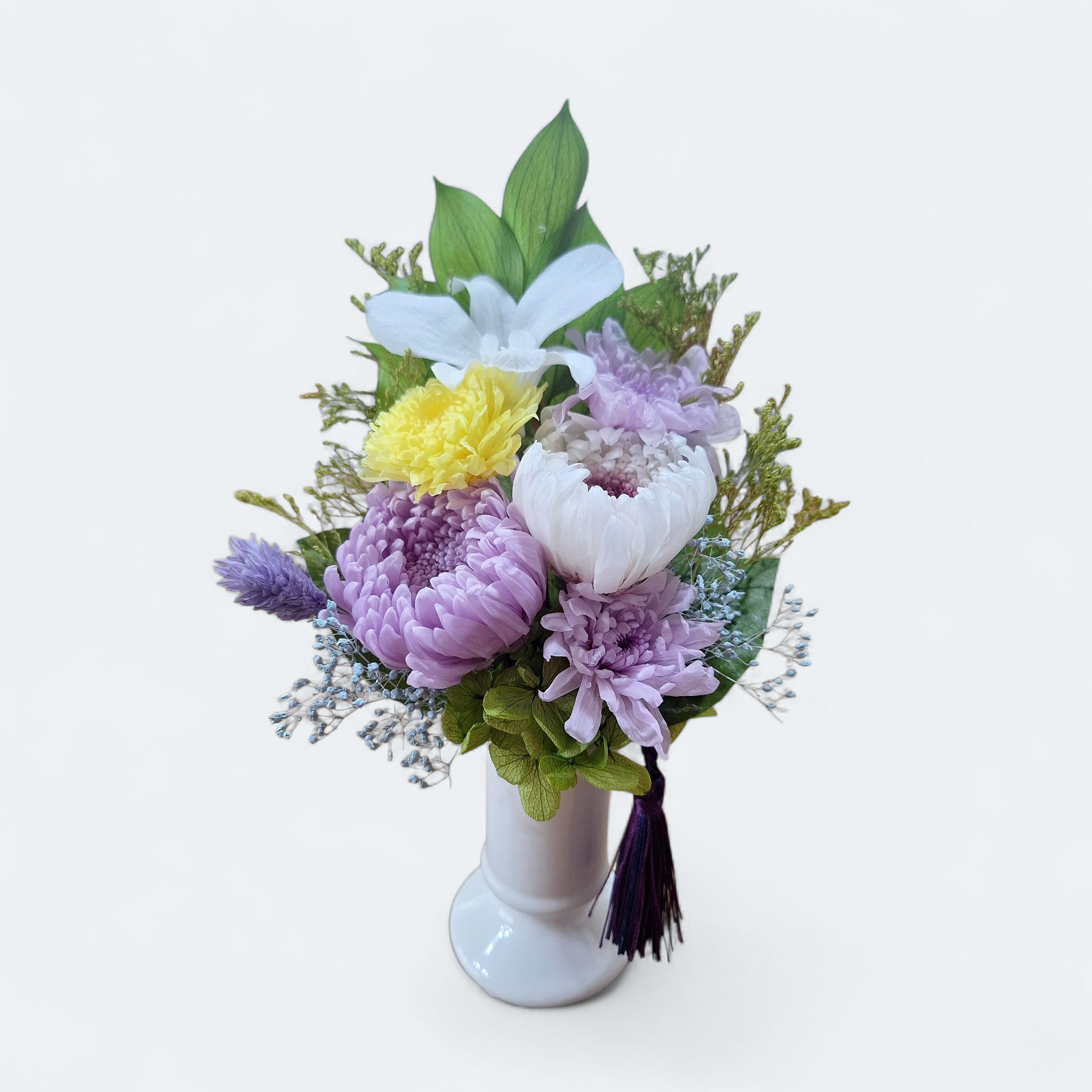 《仏花》枯れないお供え花/プリザーブドフラワー/一対購入可能/クリアケース無料