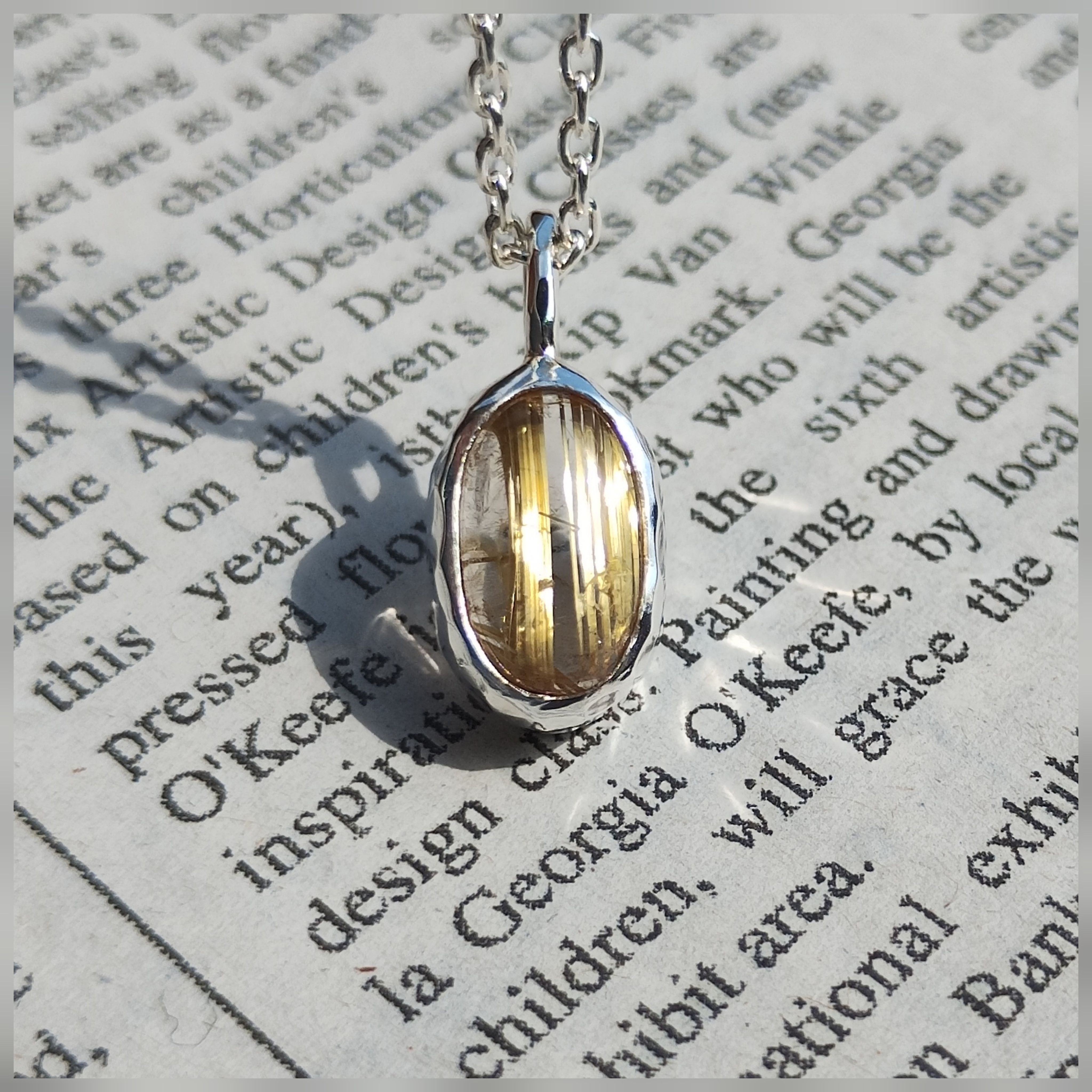 タイチン ルチルクォーツ純銀のネックレス/シルバーペンダント