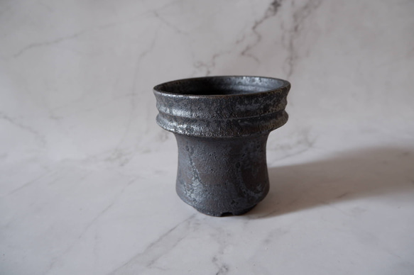 3.5号窯変黒鉢R133　塊根植物　多肉植物　アガベ　万年青　盆栽　植木鉢　作家鉢　鉢皿　沖縄 1枚目の画像