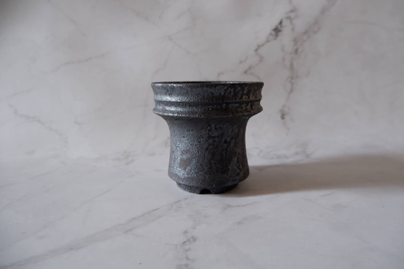 3.5号窯変黒鉢R133　塊根植物　多肉植物　アガベ　万年青　盆栽　植木鉢　作家鉢　鉢皿　沖縄 3枚目の画像