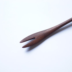日式木製甜點叉（胡桃木）A018-1 第4張的照片